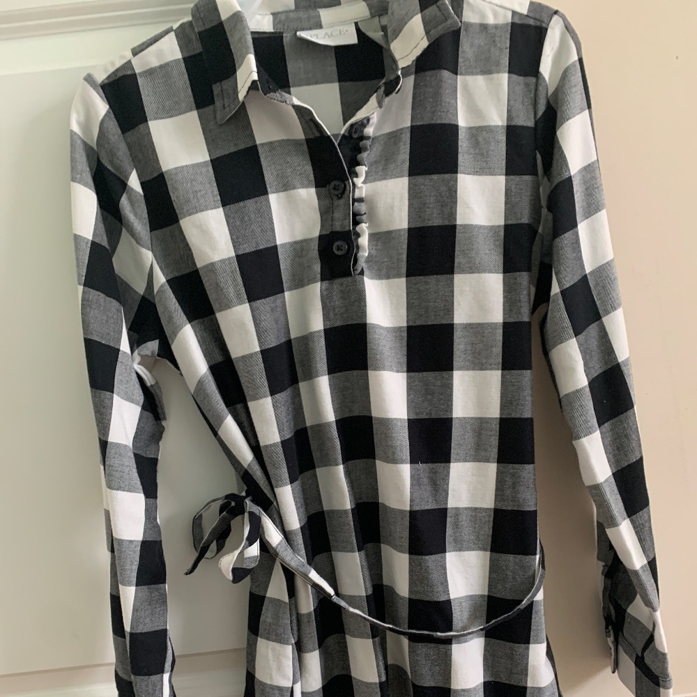Checkered girls dress